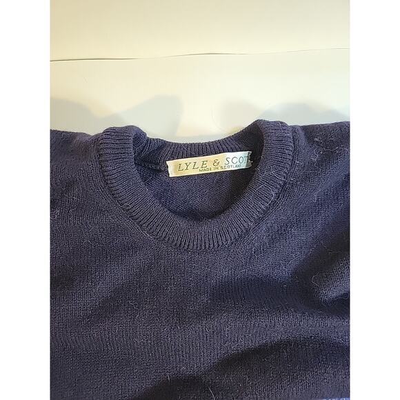 Lyle & Scott Mens Navy Blue 100% Scottish Wool Pullover Sweater Size M - Picture 2 of 5